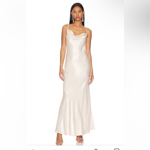 House of Harlow 1960 Dresses & Skirts - House of Harlow 1960 Irolo gown ivory satin twist strap bias dress Revolve NWT L